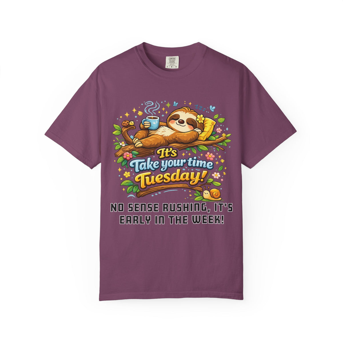 Tuesday - Procrastination Sloth Series T-shirt