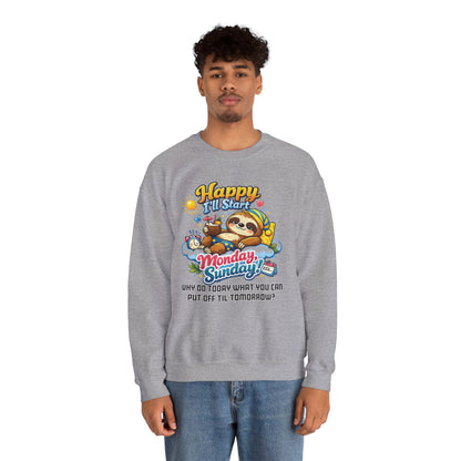 Sunday - Procrastination Sloth Series Sweatshirt
