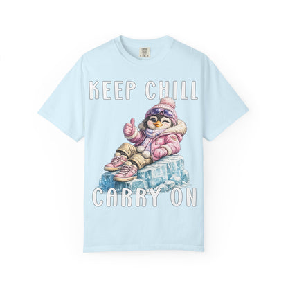 Keep Chill Carry On Girl T-shirt - Penguin Series