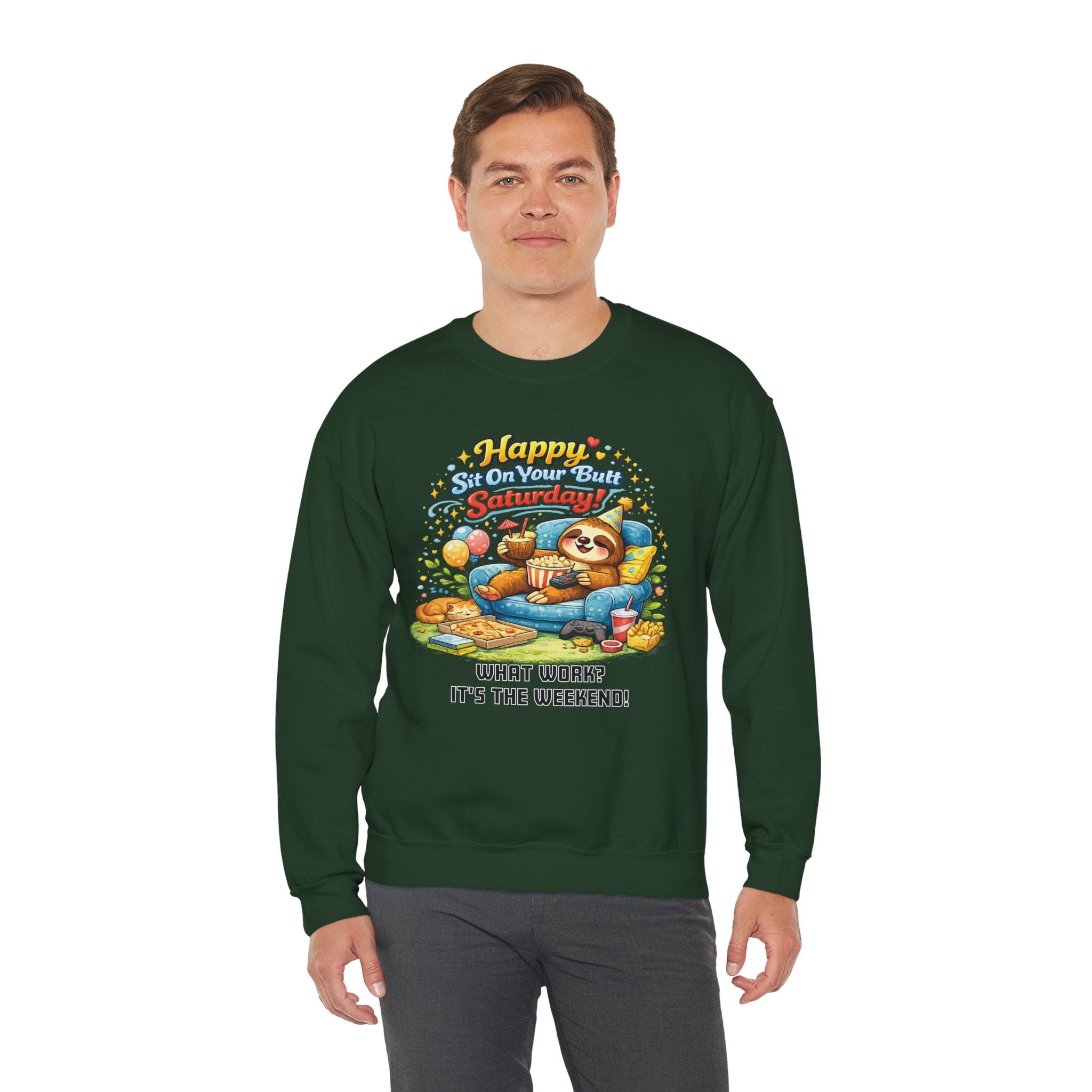 Saturday - Procrastination Sloth Series Sweatshirt