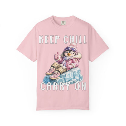 Keep Chill Carry On Girl T-shirt - Penguin Series