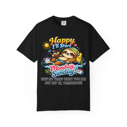 Sunday - Procrastination Sloth Series T-shirt