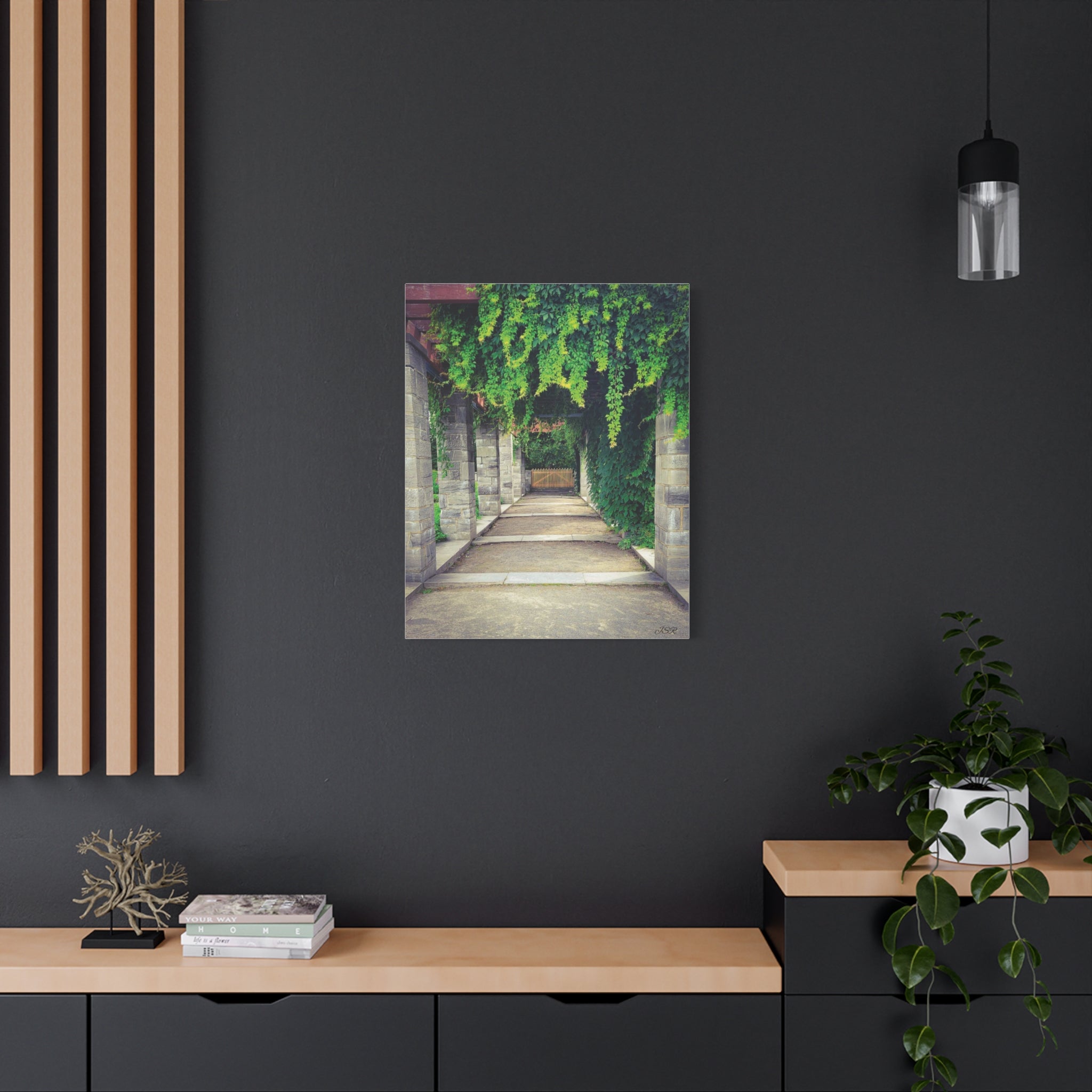 "The Covered Path" photograph on stretched canvas