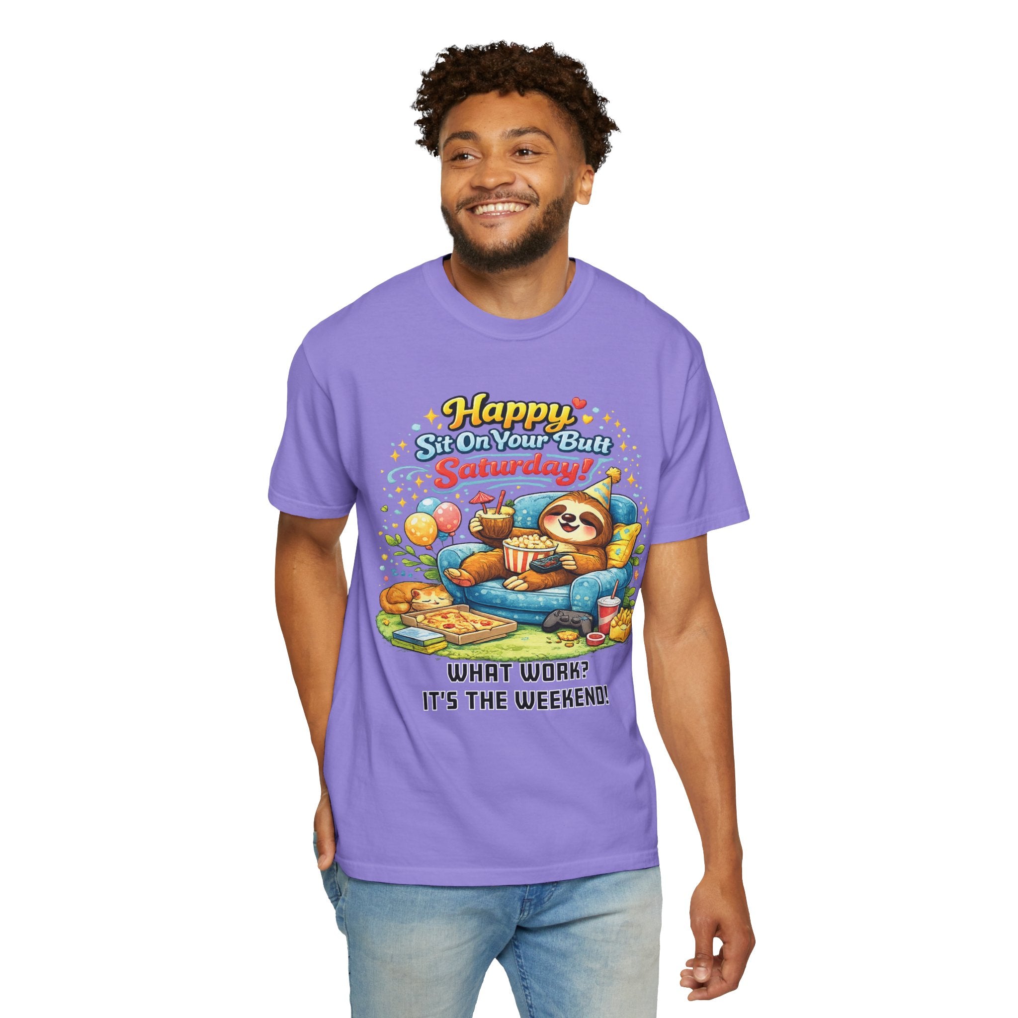 Saturday - Procrastination Sloth Series T-shirt