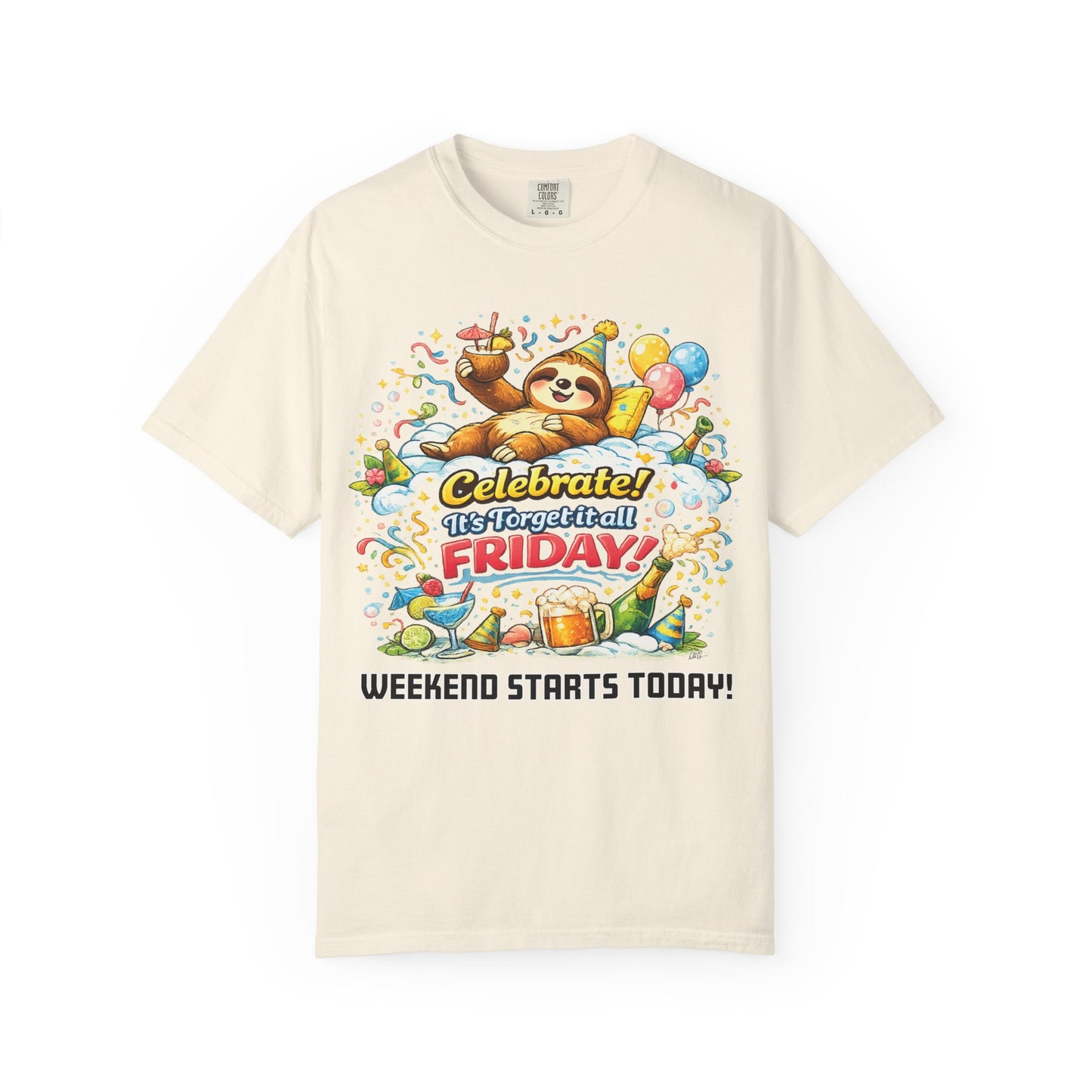 Friday - Procrastination Sloth Series T-shirt