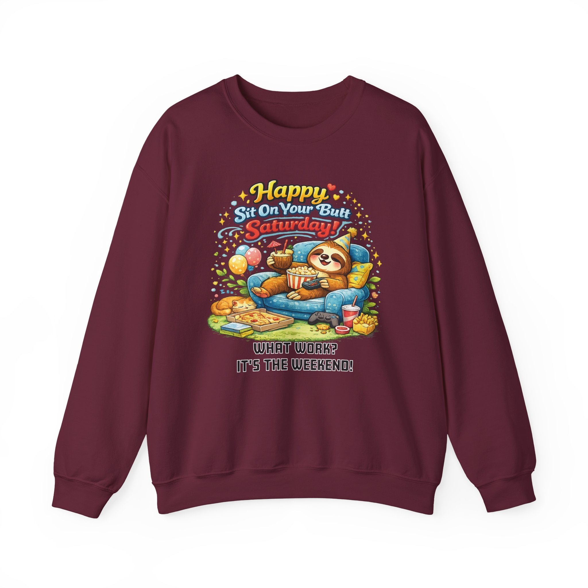 Saturday - Procrastination Sloth Series Sweatshirt