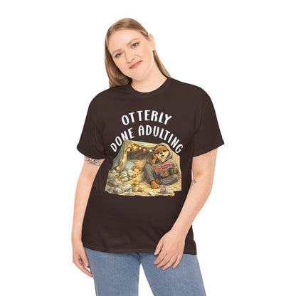 "Otterly Done Adulting" Mom Tee - Otter Series