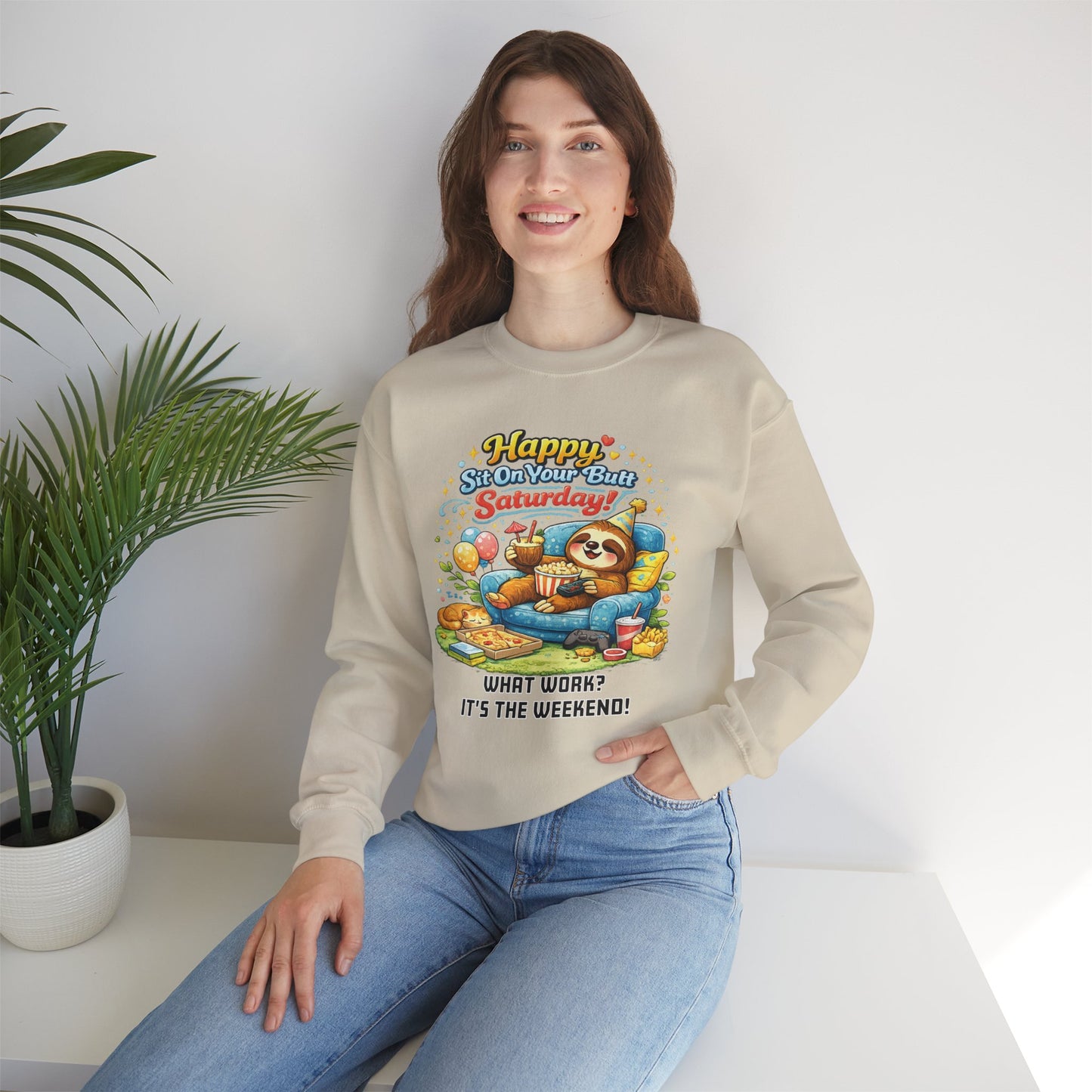 Saturday - Procrastination Sloth Series Sweatshirt