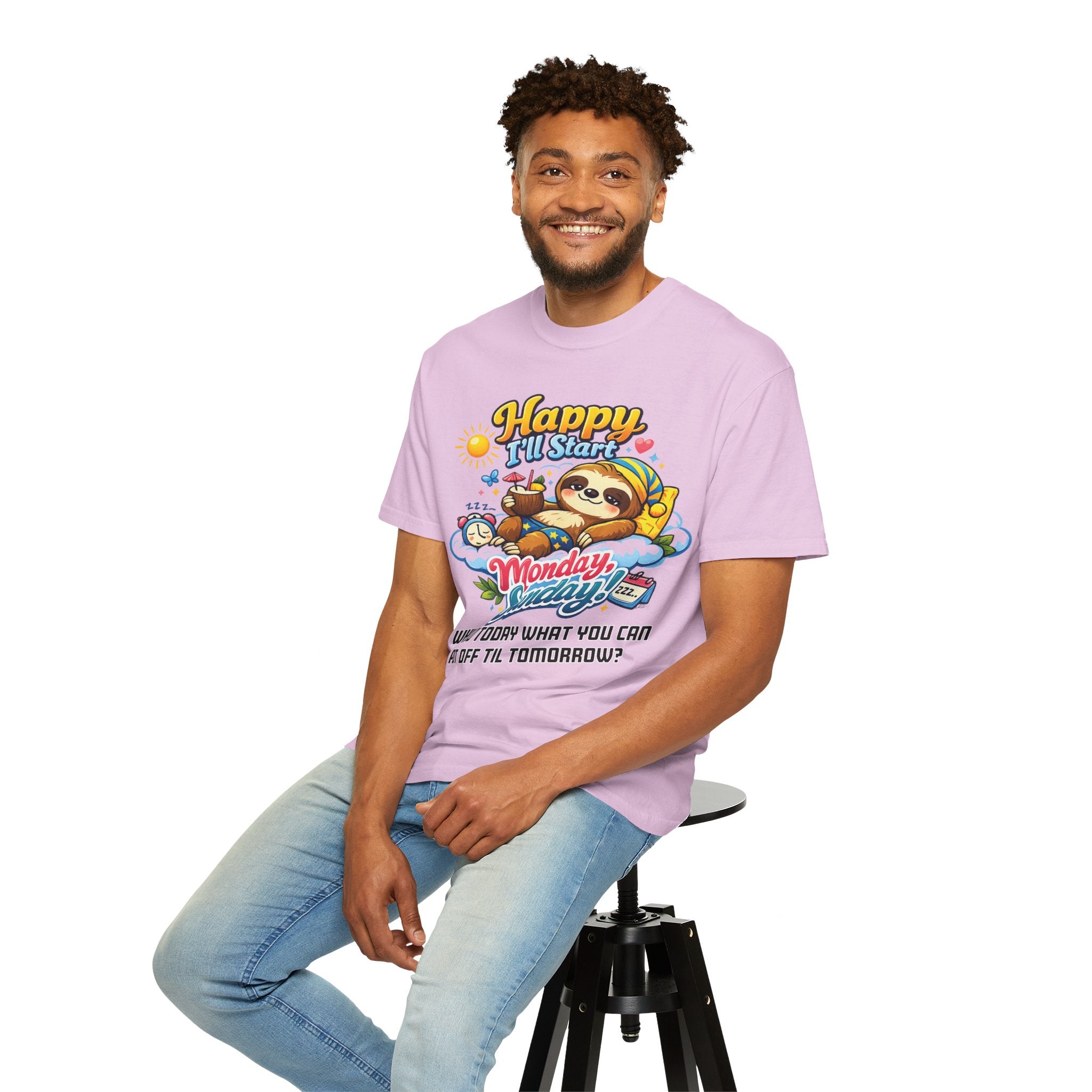 Sunday - Procrastination Sloth Series T-shirt