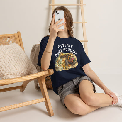 "Otterly Done Adulting" Mom Tee - Otter Series