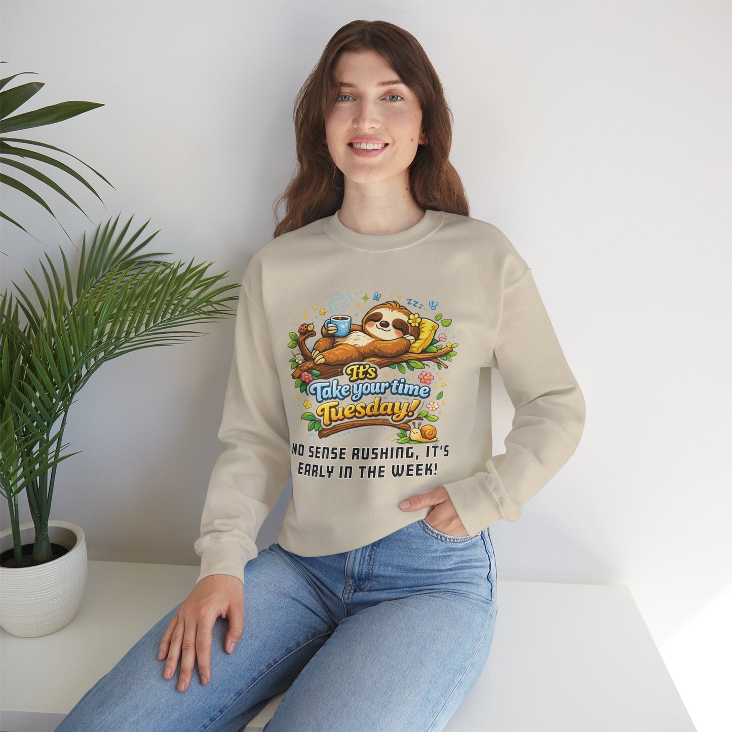 Tuesday - Procrastination Sloth Series Sweatshirt