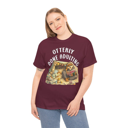 "Otterly Done Adulting" Mom Tee - Otter Series