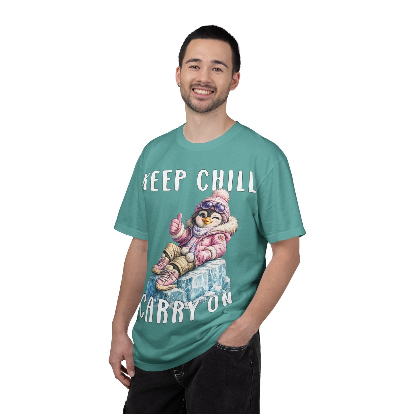 Keep Chill Carry On Girl T-shirt - Penguin Series