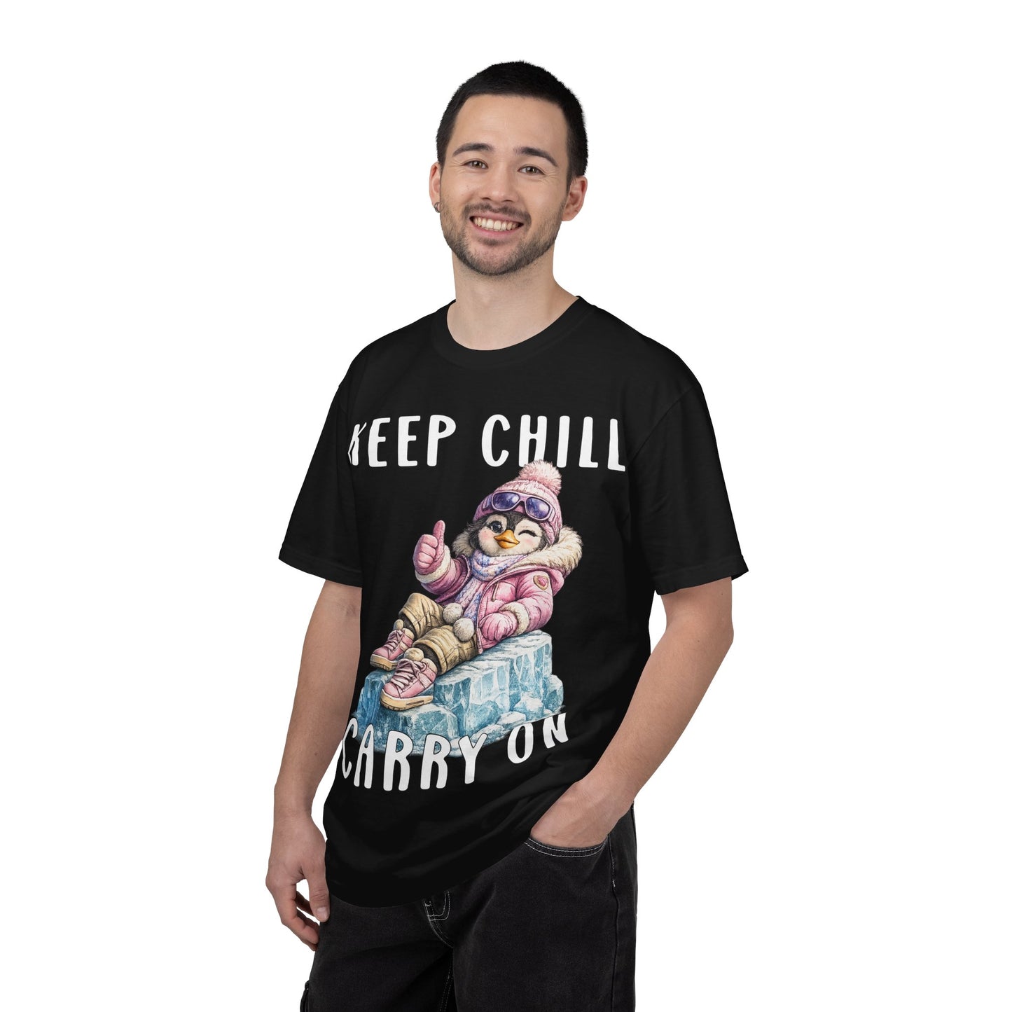 Keep Chill Carry On Girl T-shirt - Penguin Series