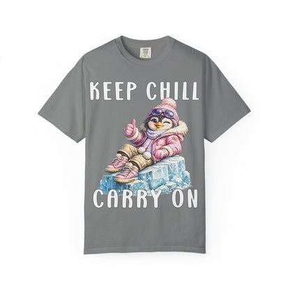 Keep Chill Carry On Girl T-shirt - Penguin Series