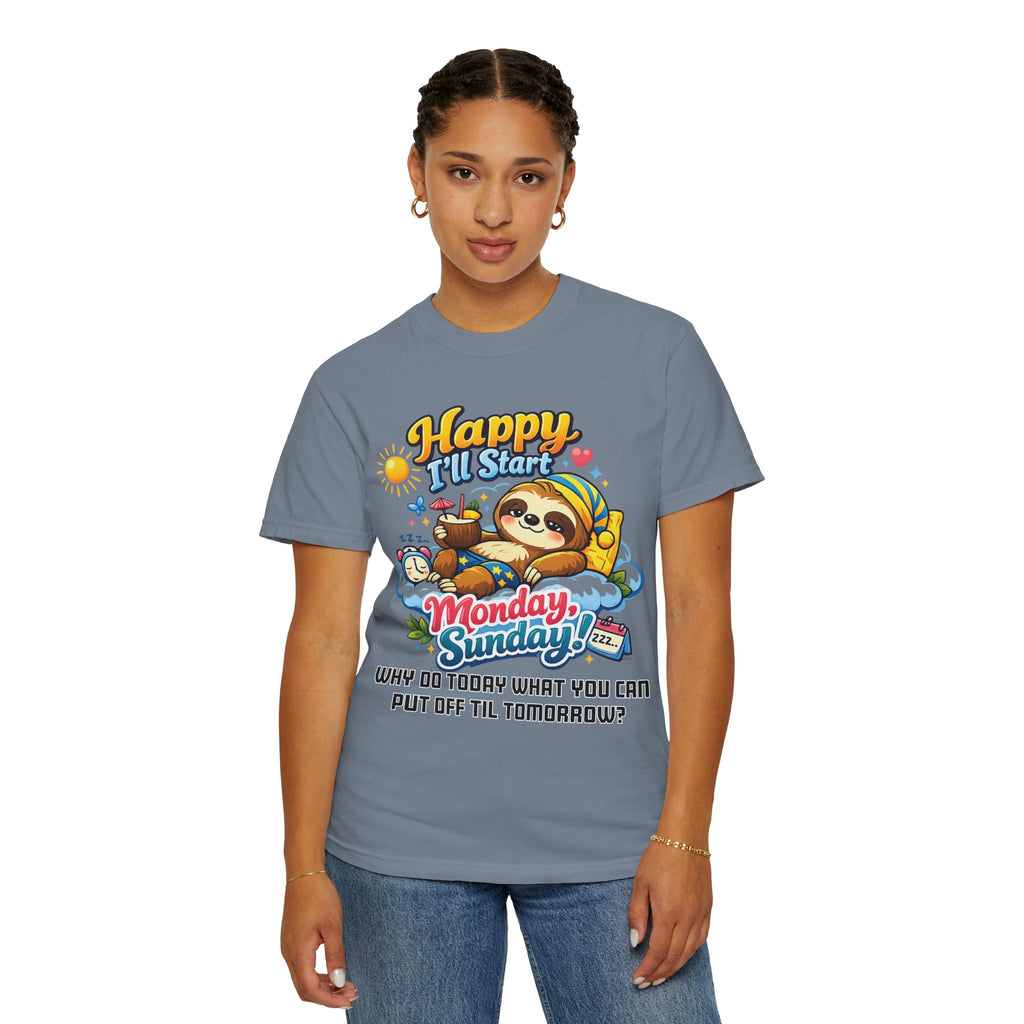 Sunday - Procrastination Sloth Series T-shirt