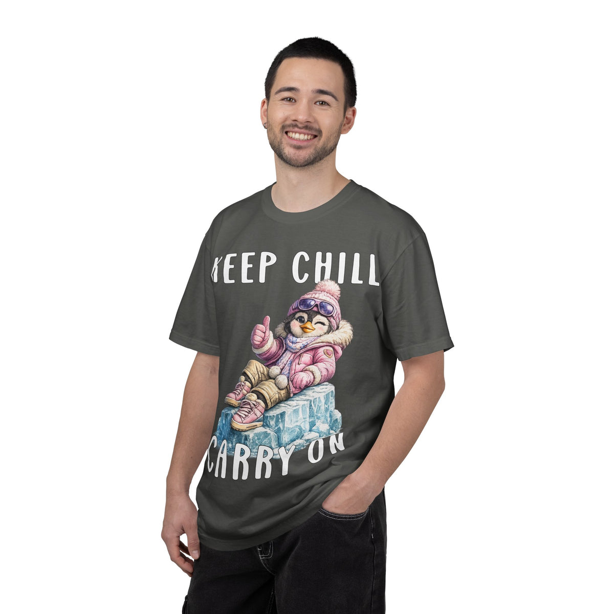 Keep Chill Carry On Girl T-shirt - Penguin Series