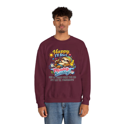 Sunday - Procrastination Sloth Series Sweatshirt