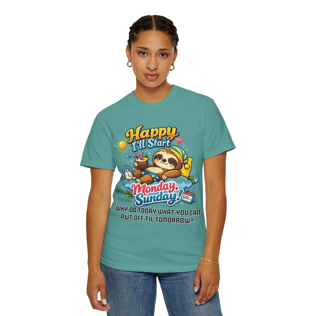 Sunday - Procrastination Sloth Series T-shirt