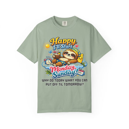 Sunday - Procrastination Sloth Series T-shirt