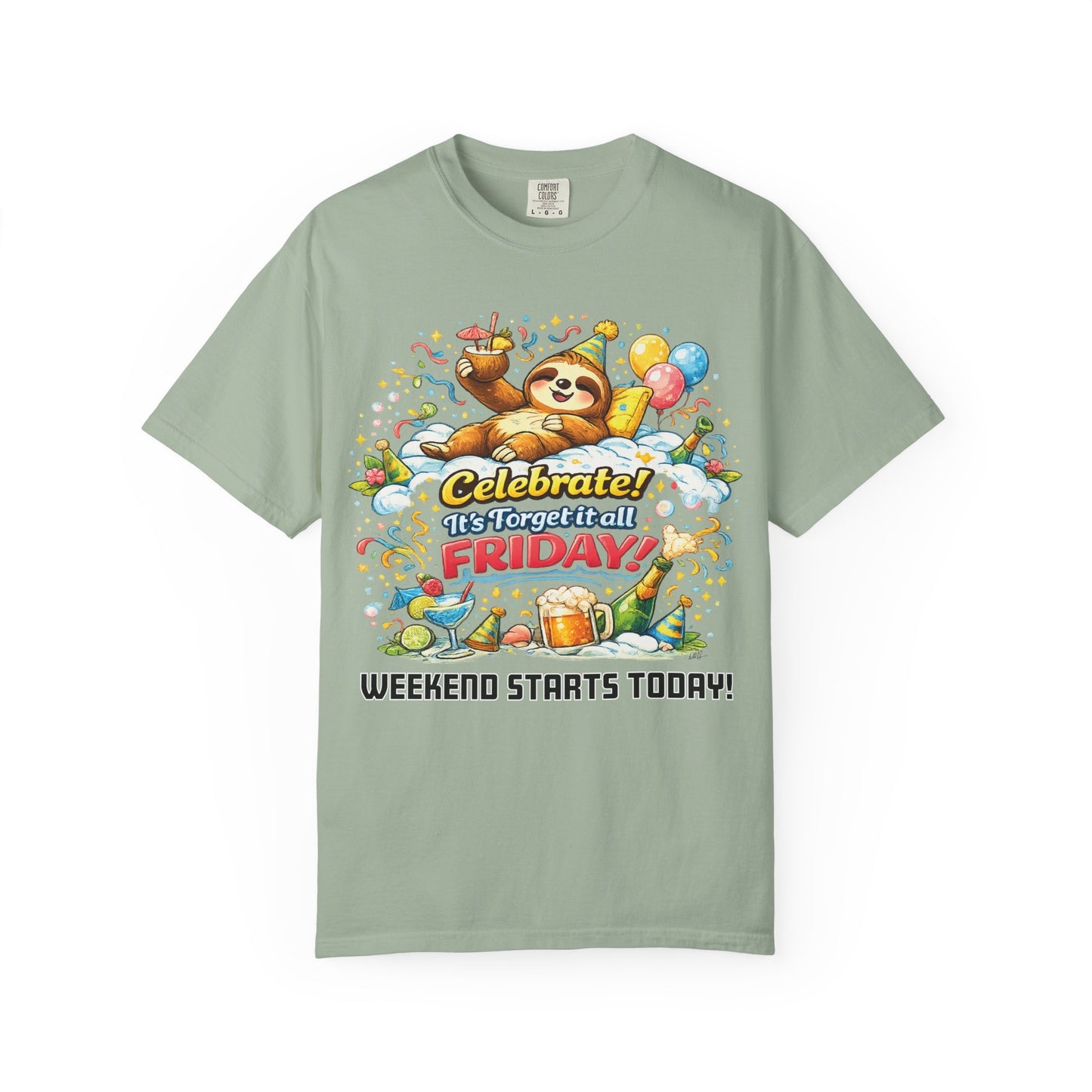 Friday - Procrastination Sloth Series T-shirt