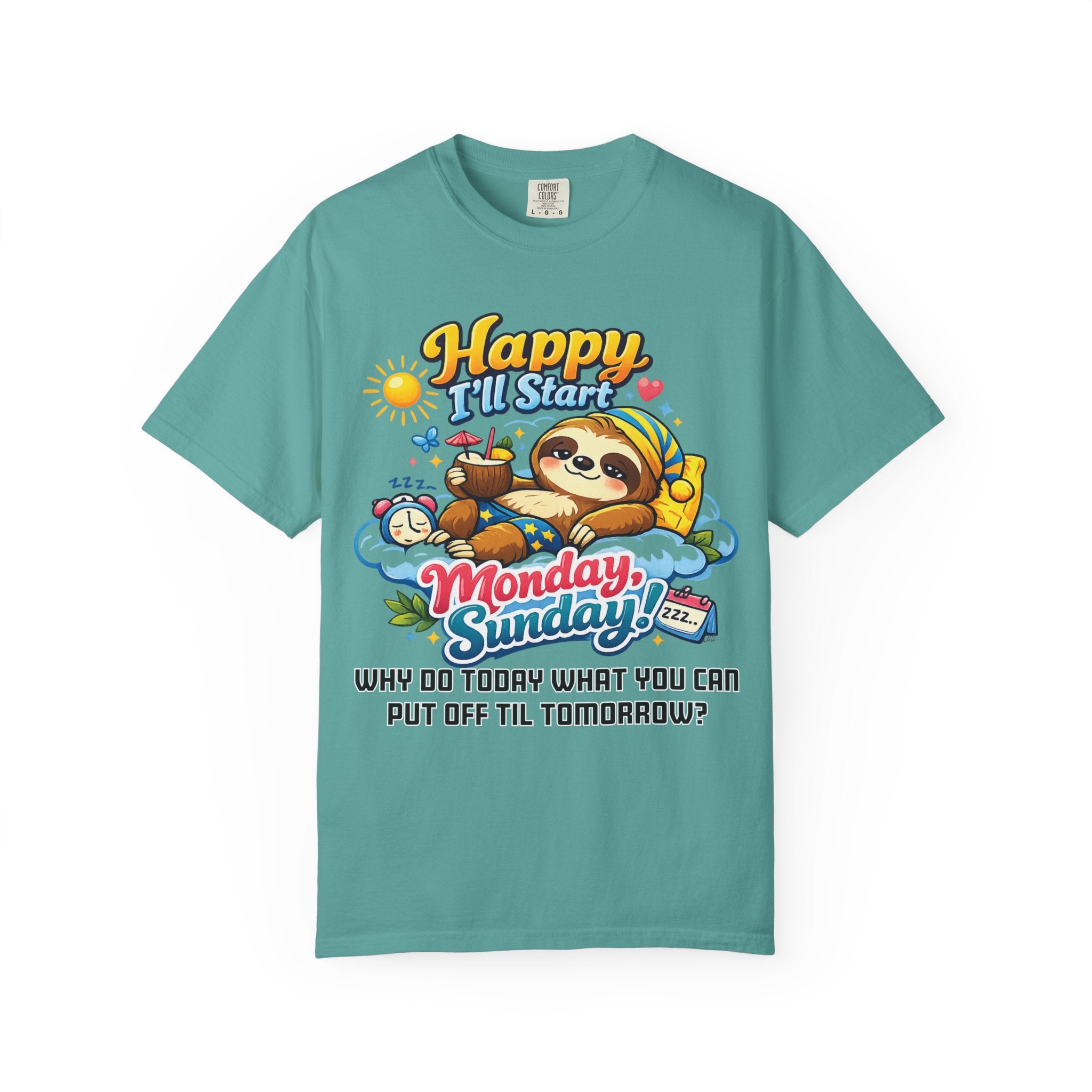 Sunday - Procrastination Sloth Series T-shirt