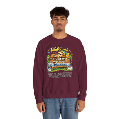 Wednesday - Procrastination Sloth Series Sweatshirt