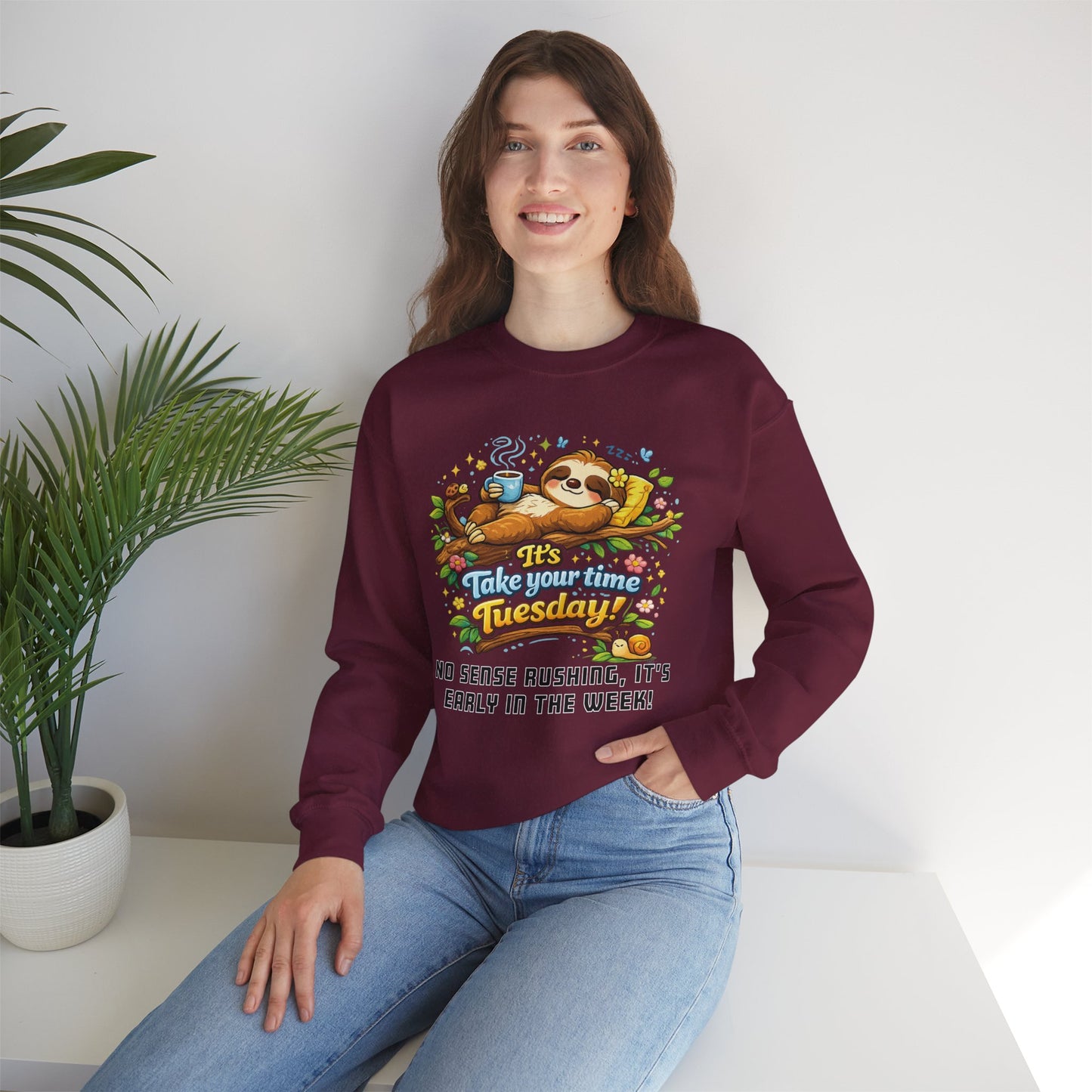Tuesday - Procrastination Sloth Series Sweatshirt