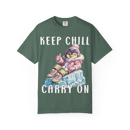 Keep Chill Carry On Girl T-shirt - Penguin Series