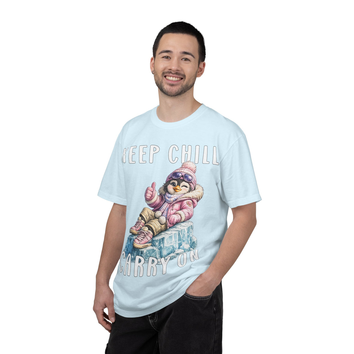 Keep Chill Carry On Girl T-shirt - Penguin Series