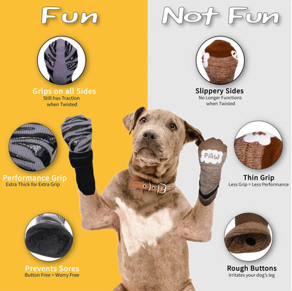 PawTec™ Anti-Slip Dog Socks 4pc